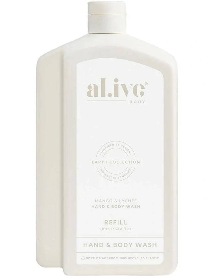 Al.ive Body - 1ltr Wash Refill - Mango & Lychee