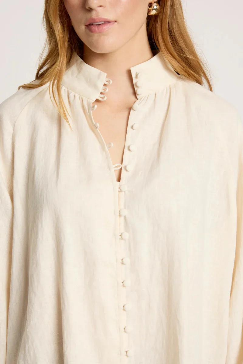 Eb & Ive - Bajau Button Shirt Dune - Image 4