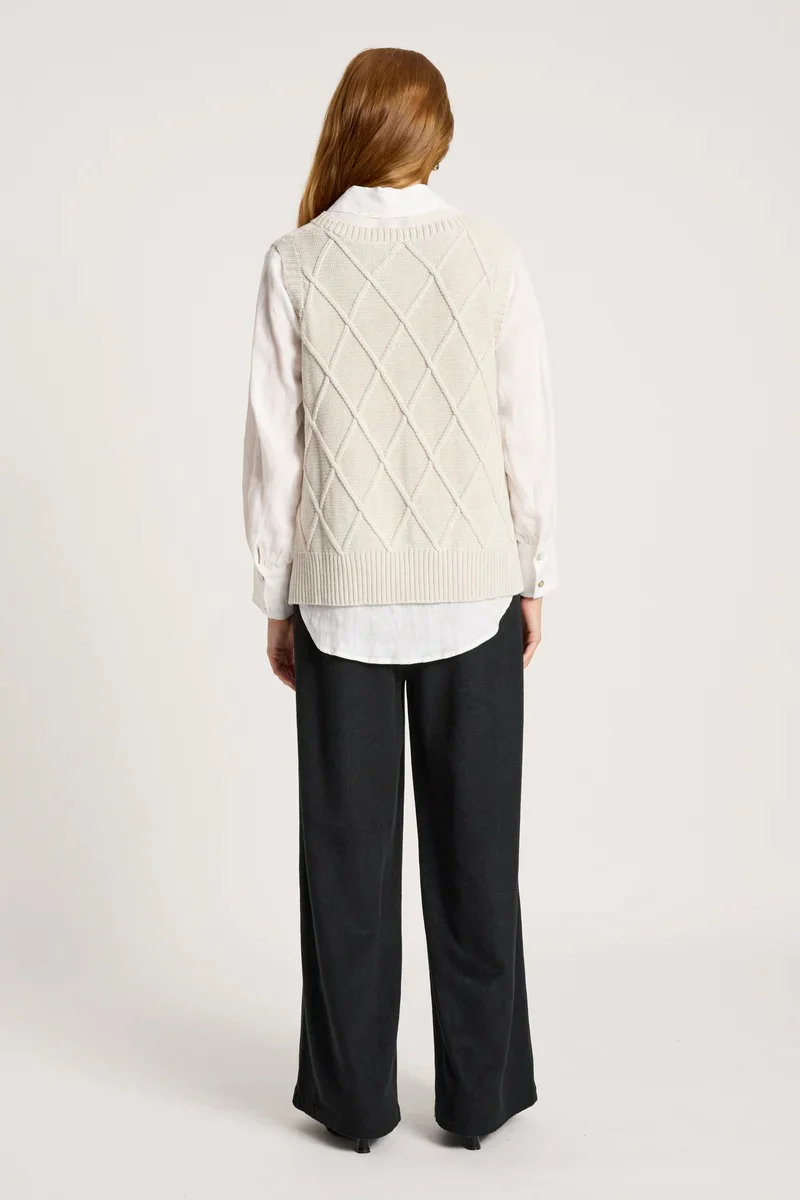 Eb & Ive - Liora Knit Vest Bisque - Image 3