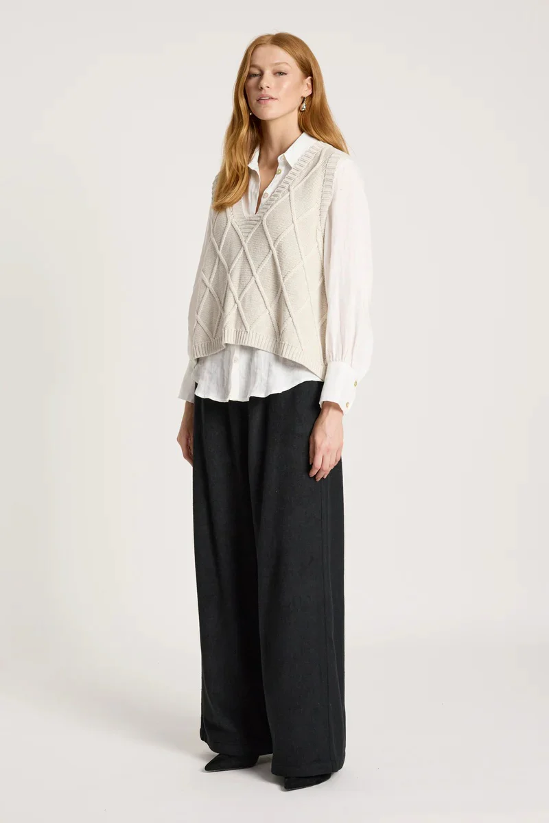 Eb & Ive - Liora Knit Vest Bisque - Image 4