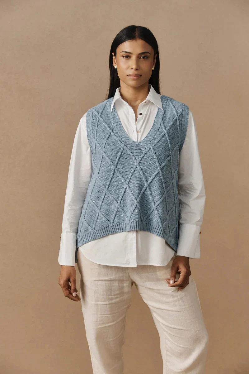 Eb & Ive - Liora Knit Vest Lake - Image 2