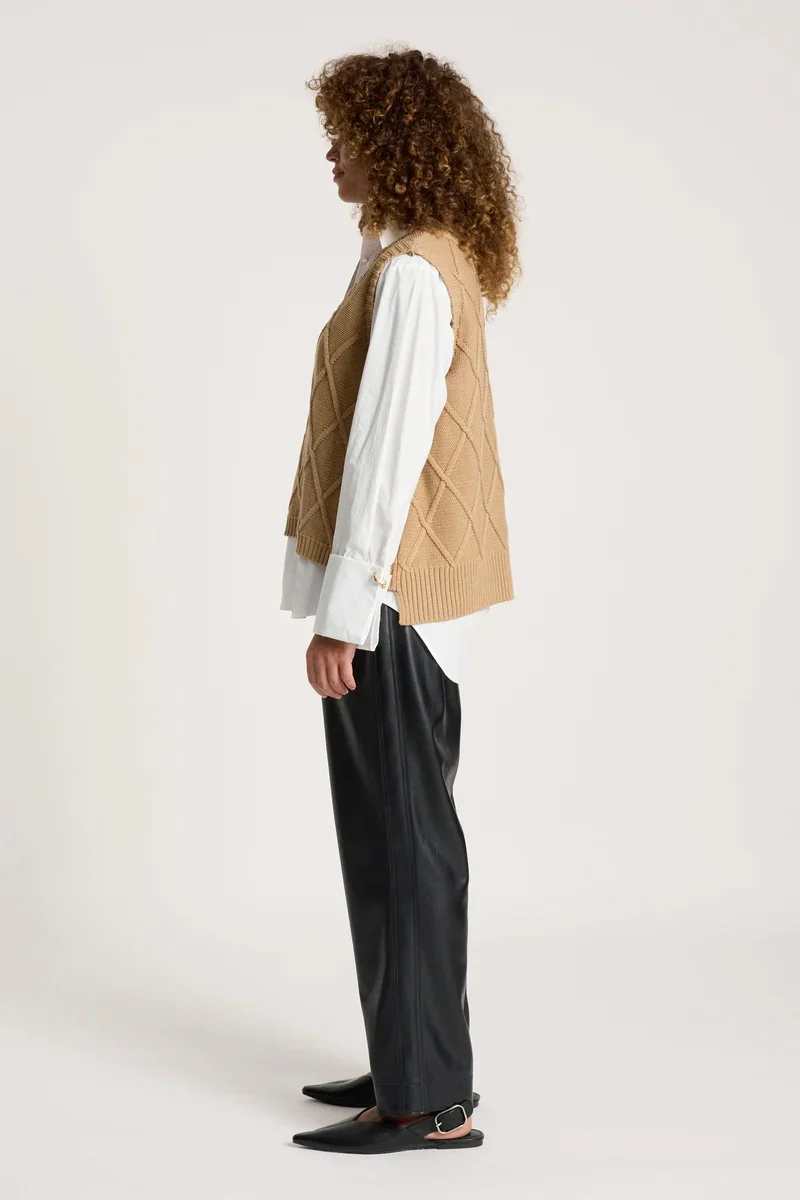 Eb & Ive - Liora Knit Vest Mocha - Image 2