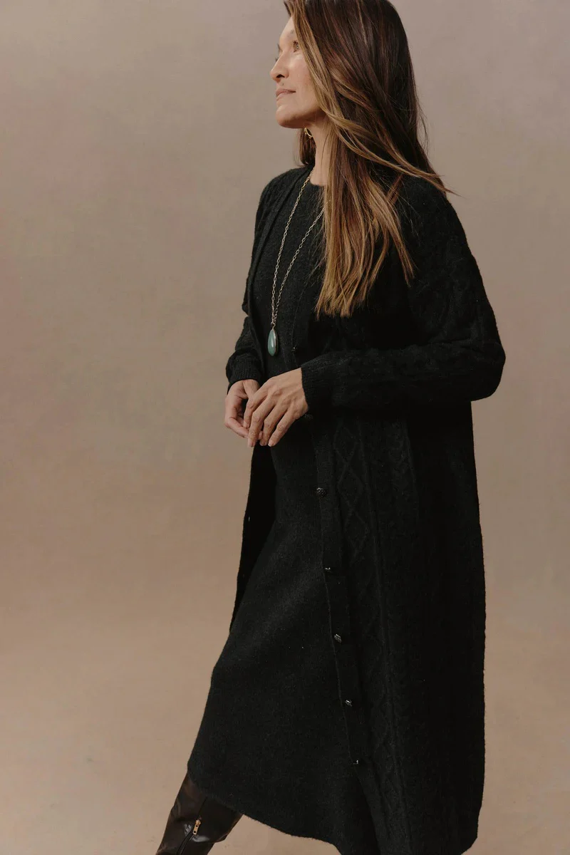 Eb & Ive - Merano Maxi Cardigan Char - Image 5