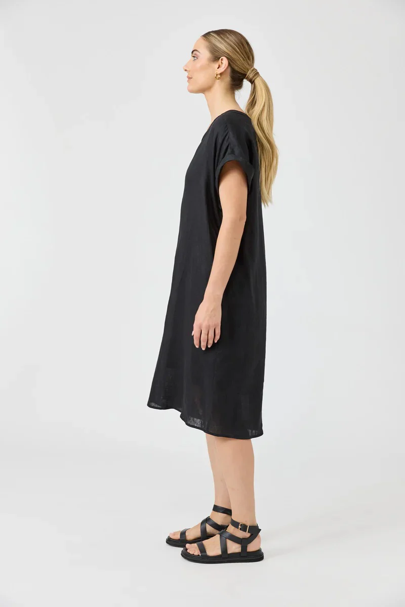 Eb & Ive - Studio Midi Shirt Dress Ebony - Image 6