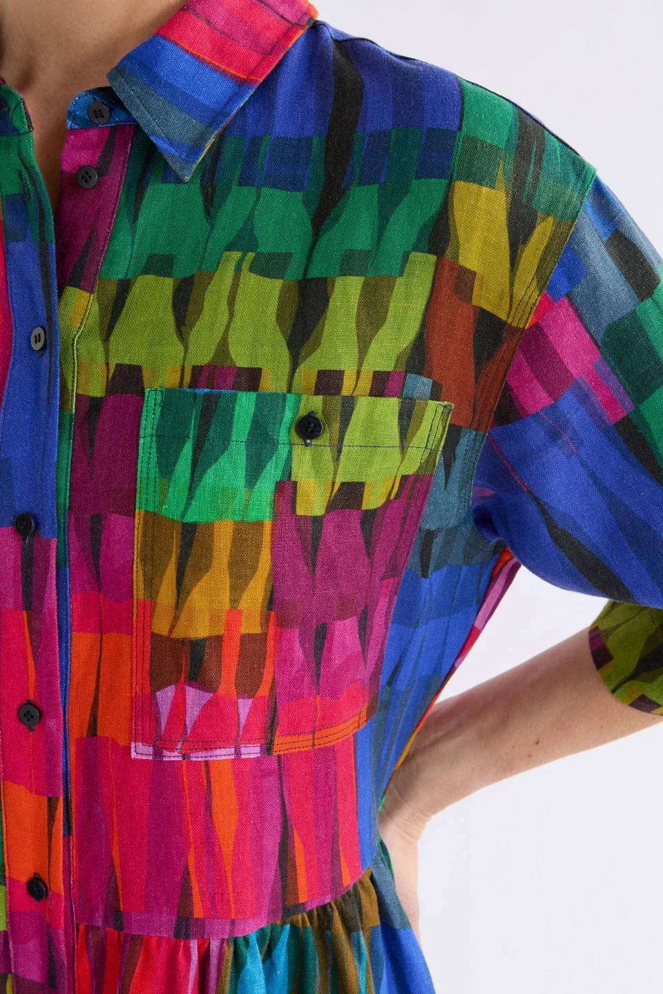 Elk The Label - Llinen Light Dress Lind Dark Print - Image 4