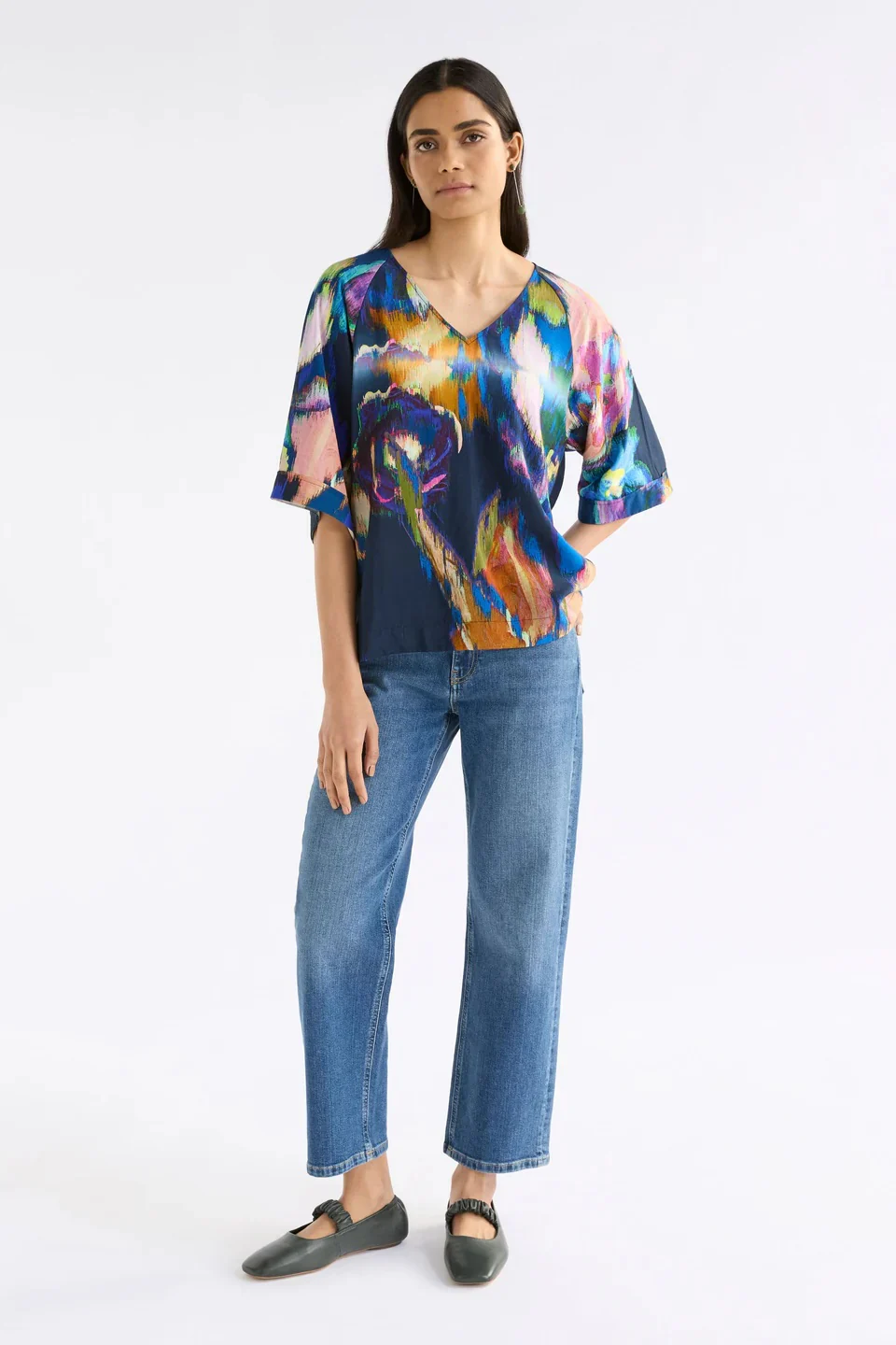Elk The Label - Moda V Neck Top Vaara Print - Image 6
