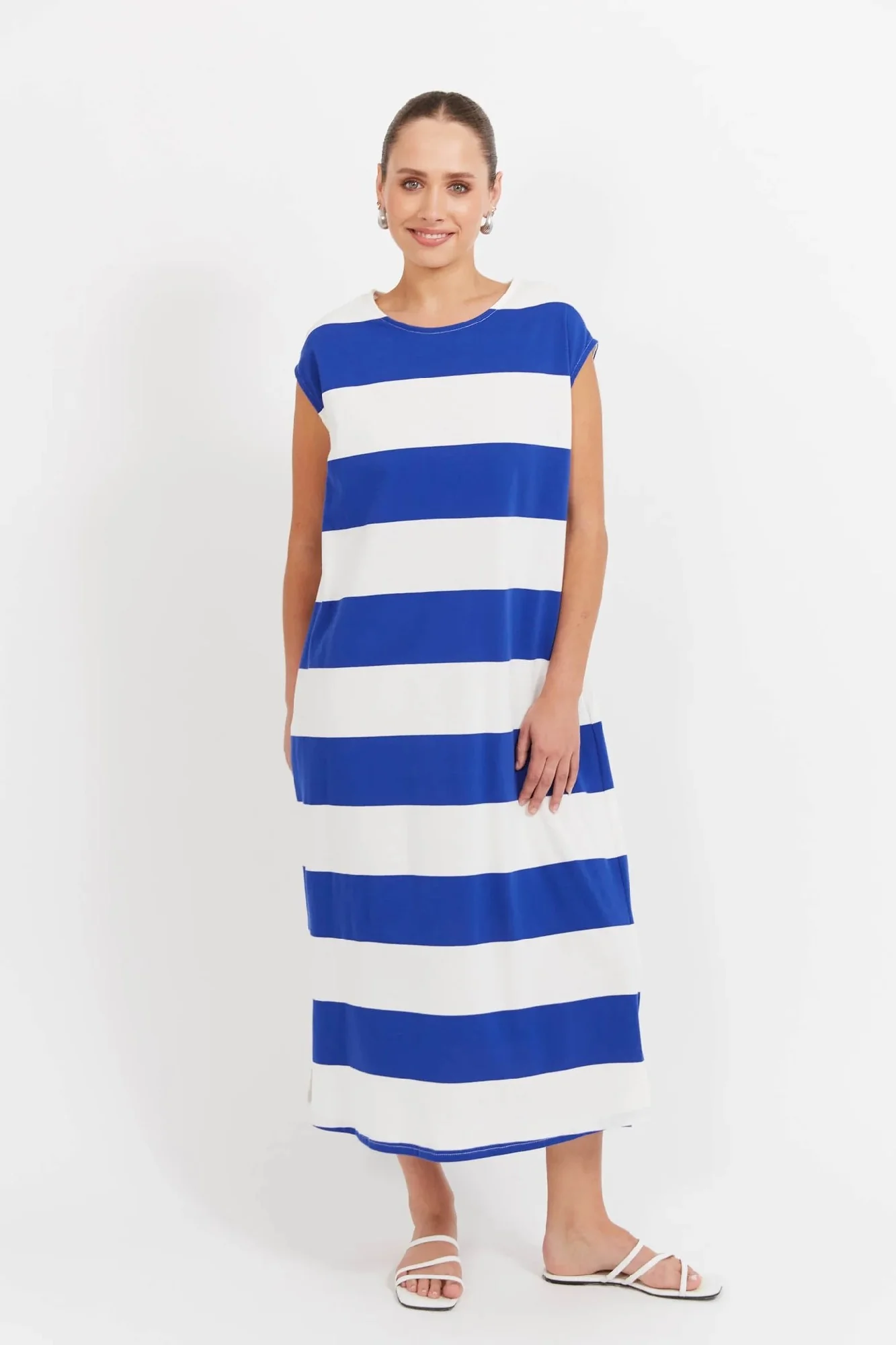 Haven - Jardin Stripe Tshirt Dress Azul - Image 3