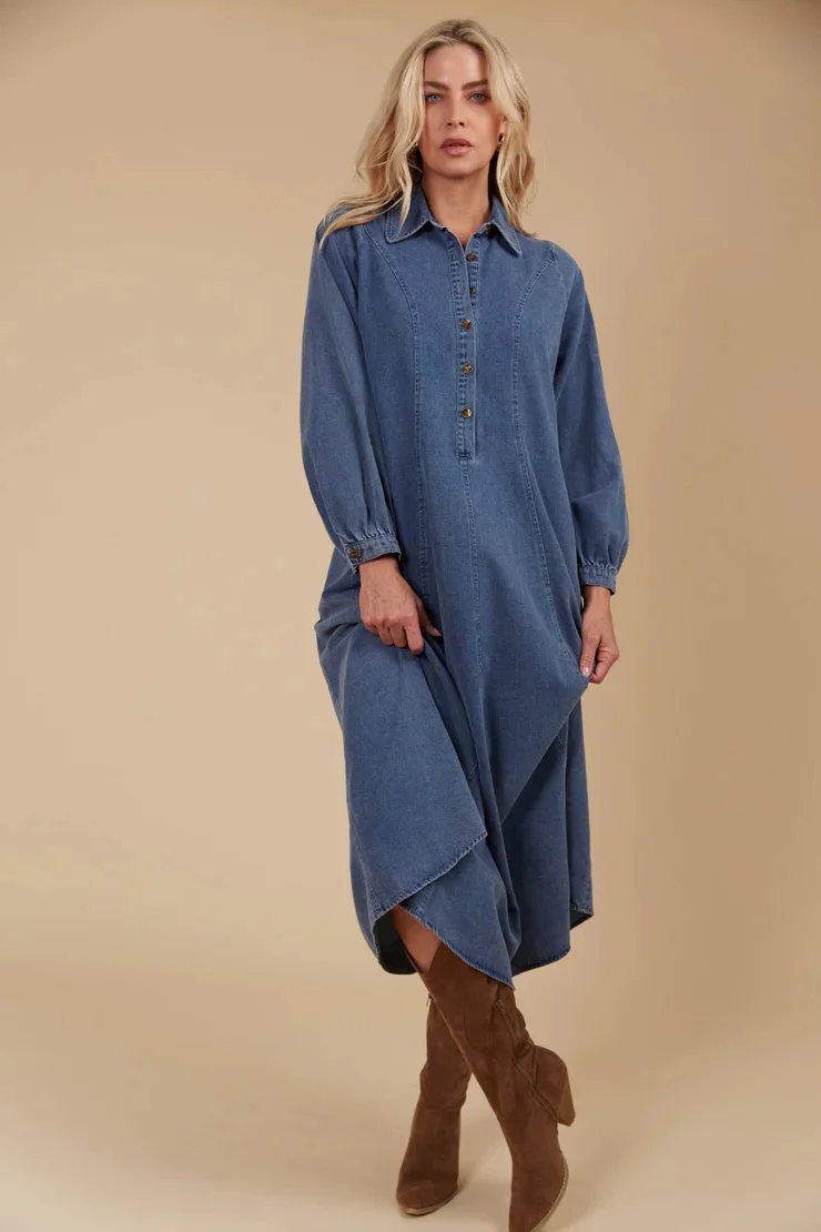 Isle Of Mine - Freya Dress Denim - Image 3