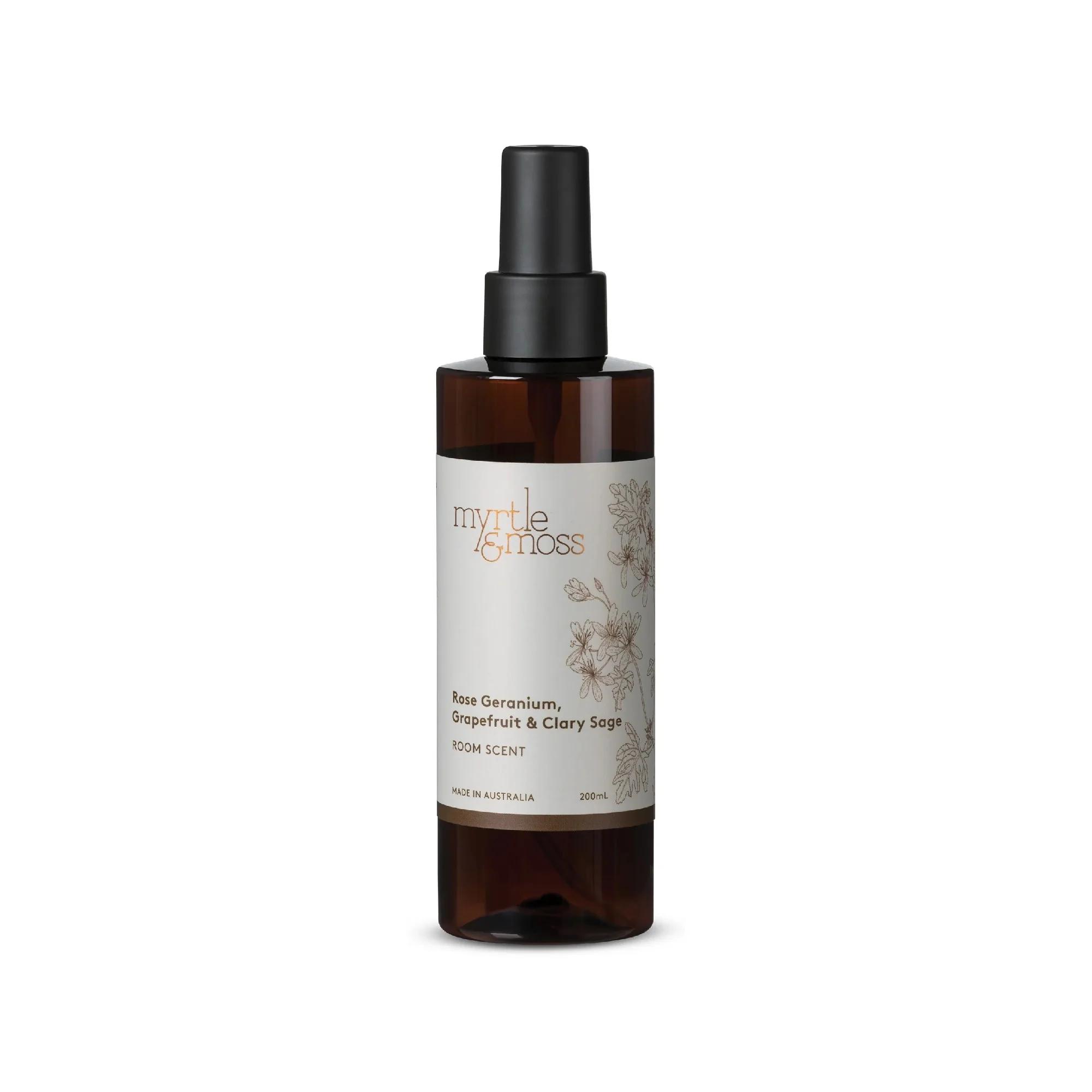 Myrtle And Moss - Room Scent Rose Geranium, Grapefruit And Clary Sage