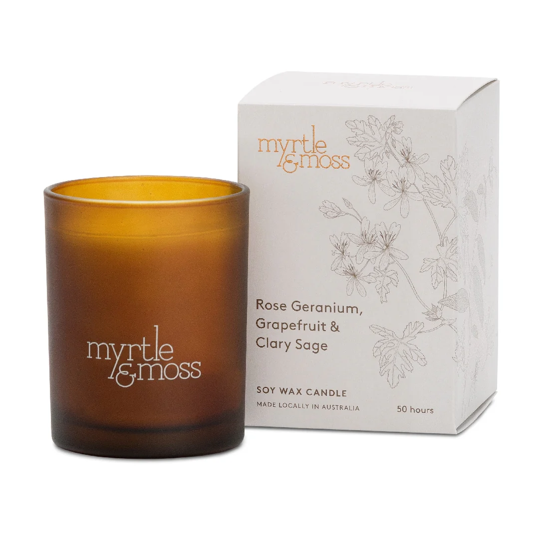 Myrtle And Moss - Soy Wax Candle Rose Geranium