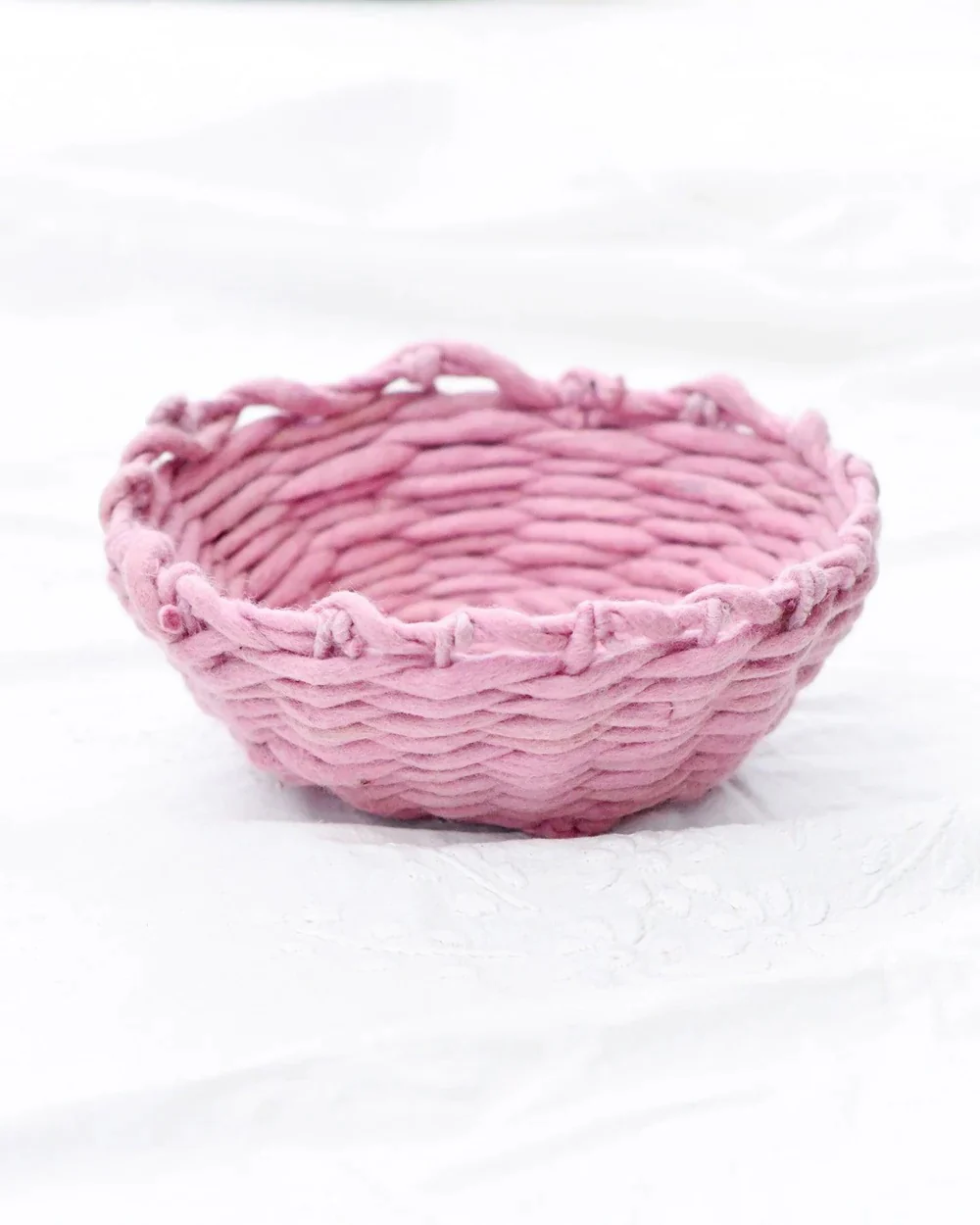 Tara Treasures - Felt Weave Basket Chocolate