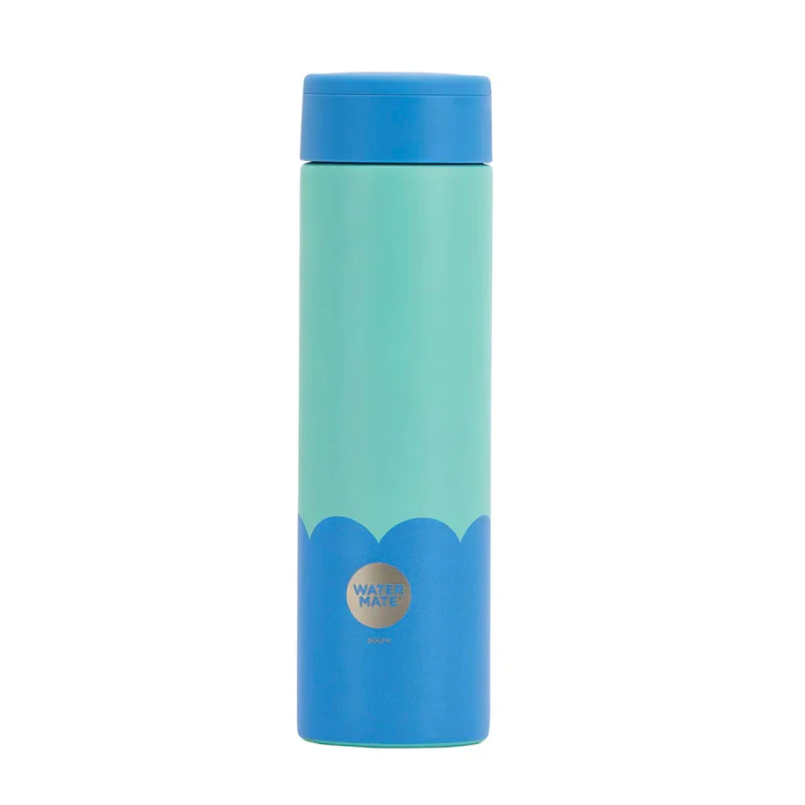 Watermate - Stainless Wave Mini Bottle 300ml Aqua Blue